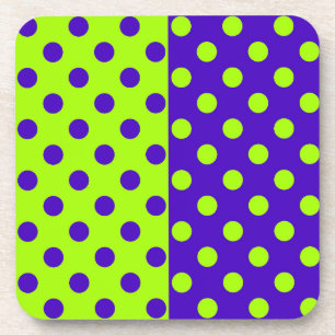 Halbblauer Green Polka Dots Design Getränkeuntersetzer