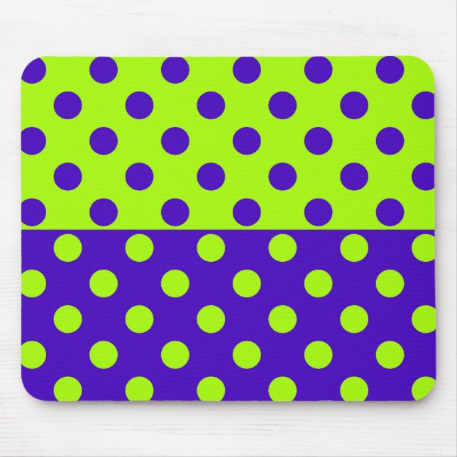 Halbblauer Green Polka Dots Design Mousepad (Vorne)