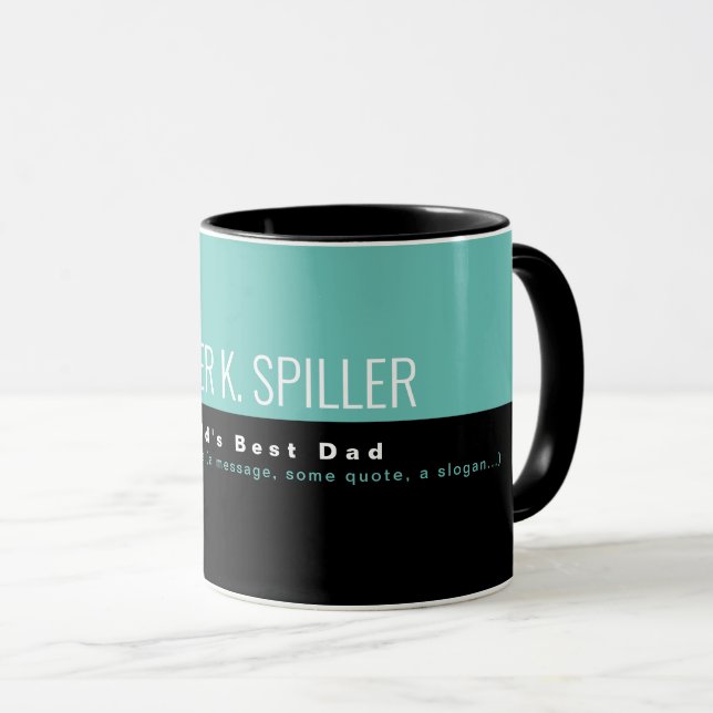 Halbblauer Halbschwarzer Vater der Welt Tasse (VorderseiteRechts)