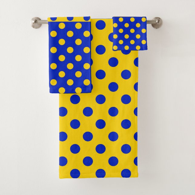 Halbblauer Polka Dots Design Badhandtuch Set (Insitu)