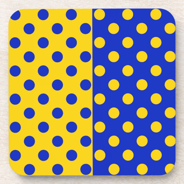 Halbblauer Polka Dots Design Getränkeuntersetzer (Vorderseite)