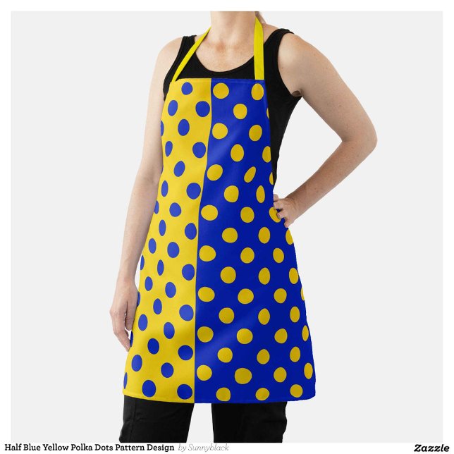 Halbblauer Polka Dots Design Schürze (Von Creator hochgeladen)