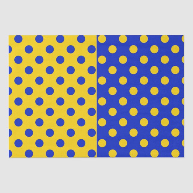Halbblauer Polka Dots Design Seidenpapier (Vorderseite)