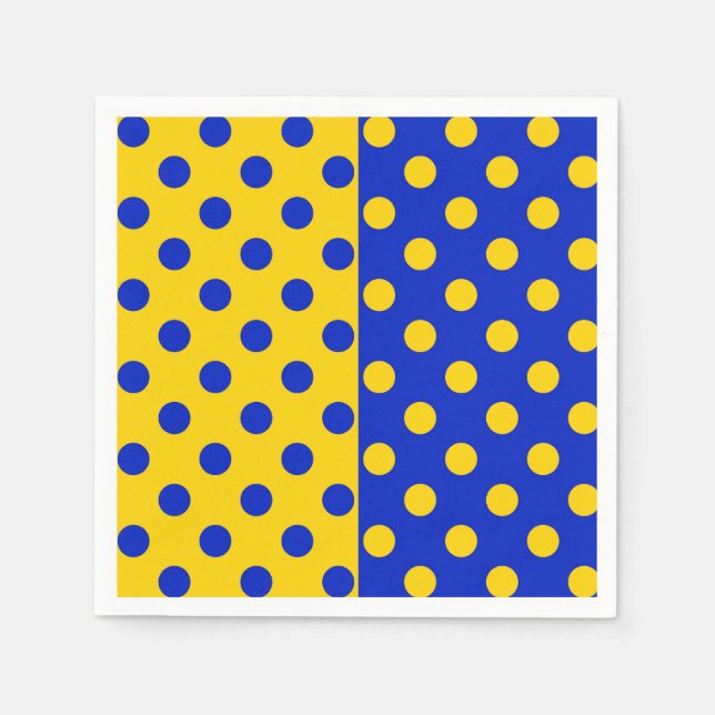 Halbblauer Polka Dots Design Serviette (Vorderseite)