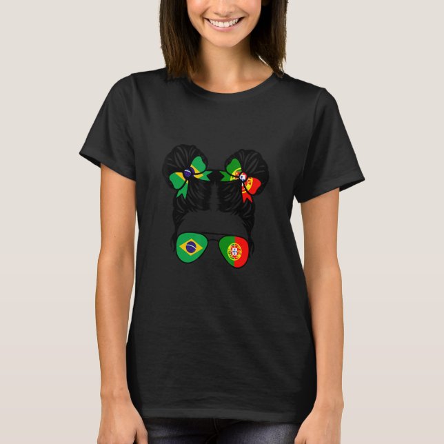 Halbbrasilianischer Halbschwanz Portugiesisches Mä T-Shirt (Vorderseite)