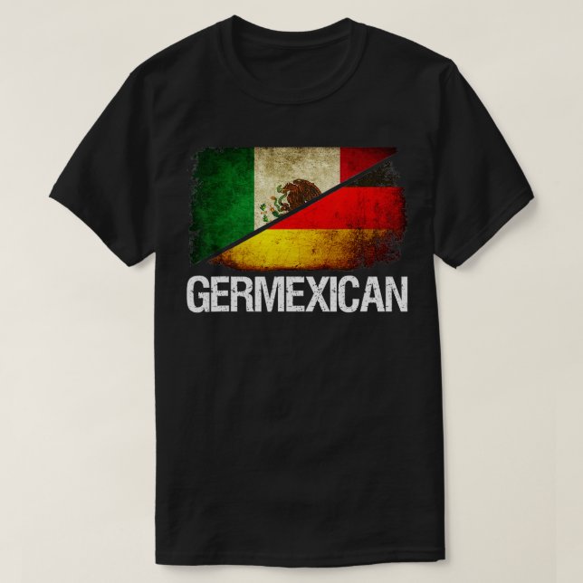 Halbdeutsche Halbmexikanische Flagge Germexikanisc T-Shirt (Design vorne)