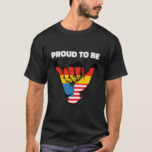 Halbdeutscher und halb amerikanischer Flaggenschif T-Shirt
