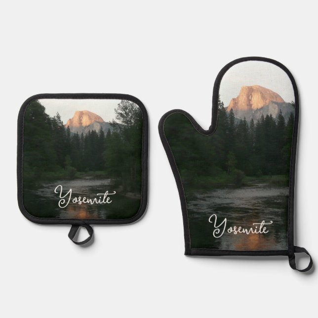 Halbdom-Sonnenuntergang Ofenhandschuh & Topflappen-Set (Vorderseite)
