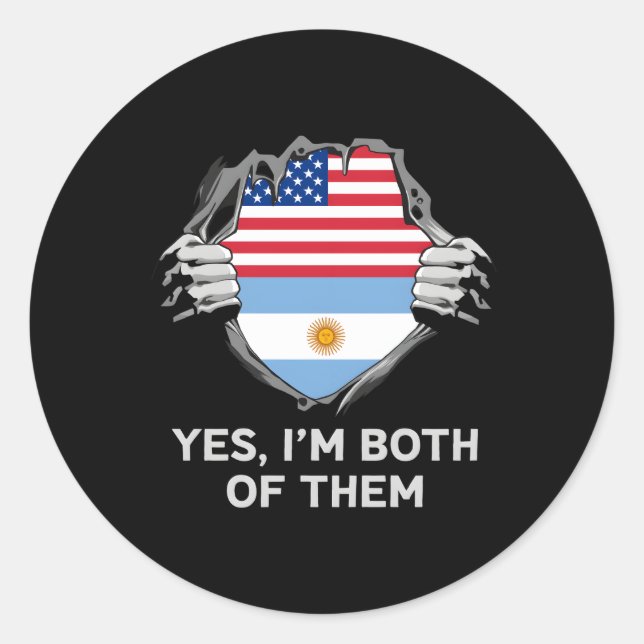 Halbe Amerikaner Halbe argentinische US-argentinis Runder Aufkleber (Vorderseite)