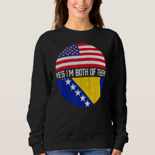 Halbe Amerikaner Halbe bosnische Flagge Familie He Sweatshirt