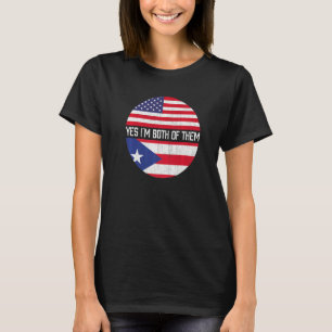Halbe Amerikaner Halbe Puerto Rico Flag Familie Er T-Shirt