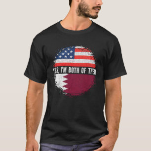Halbe Amerikaner Half Katar USA Flagge Katar Erbe T-Shirt