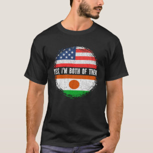Halbe Amerikaner Half Nigerien USA Flag Nigeria T-Shirt