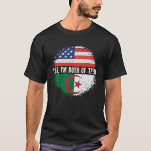 Halbe Amerikanerin Halbe algerische Fahne USA Alge T-Shirt