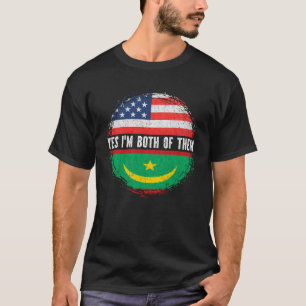 Halbe Amerikanerin Halbe mauretanische Flagge USA  T-Shirt