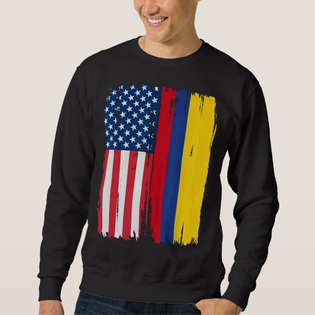 Halbe amerikanische Flagge Roots USA Kolumbien Sweatshirt (Vorderseite)