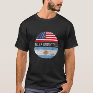Halbe amerikanische Halbe argentinische Fahne Arge T-Shirt