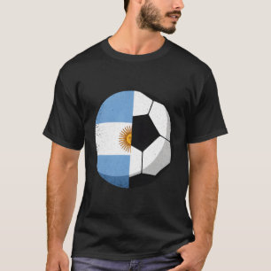Halbe argentinische Flagge Halbfußball-Futbol so T-Shirt