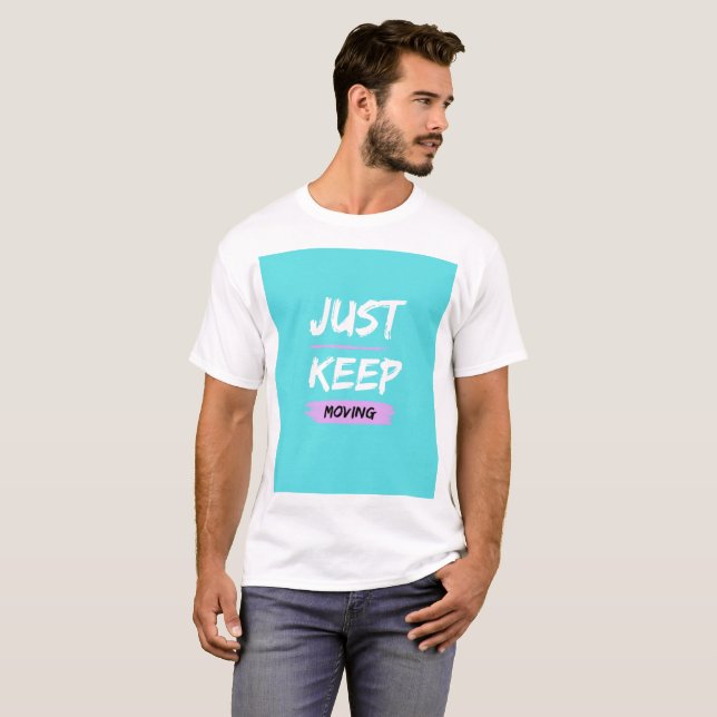 halbe Ärmel mit Schriftzug-Design T-Shirt (Vorne ganz)