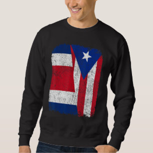 Halbe costa-ricanische Halb-Puerto-Rico-Flagge Erb Sweatshirt