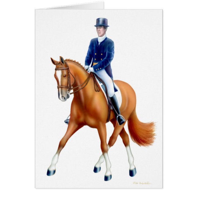 Halbe Durchlaufdressage-Pferdekarte (Vorne)