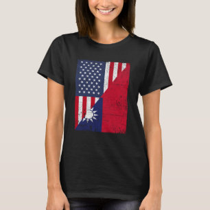 Halbe Flagge USA Halbtaiwanesische Flagge (Flag Am T-Shirt