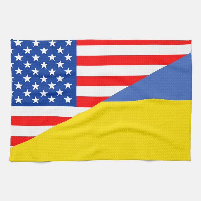 halbe Flagge USA Vereinigter Staaten Amerika Handtuch (Horizontal)