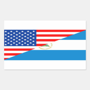 halbe Flagge USA Vereinigter Staaten Amerika Rechteckiger Aufkleber