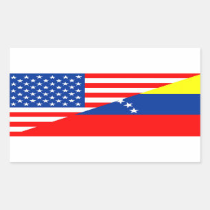 halbe Flagge USA Vereinigter Staaten Amerika Rechteckiger Aufkleber