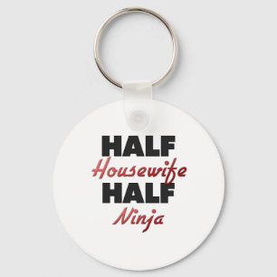 Halbe Hausfrau halbes Ninja Schlüsselanhänger