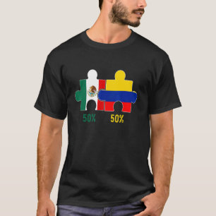 Halbe kolumbianische halb mexikanische Flag Map DN T-Shirt