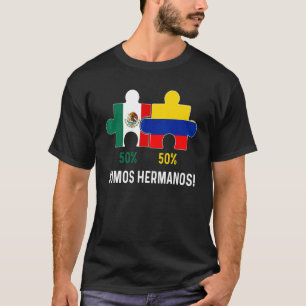 Halbe kolumbianische halb mexikanische Flag Map DN T-Shirt
