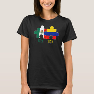Halbe kolumbianische halb mexikanische Flag Map Li T-Shirt