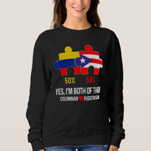 Halbe kolumbianische Half Puerto Rico Flag Karte B Sweatshirt