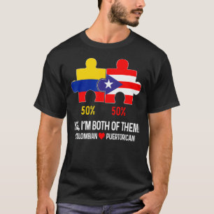 Halbe kolumbianische Half Puerto Rico Flag Karte B T-Shirt