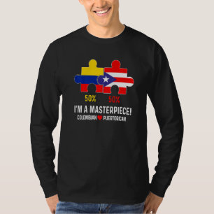 Halbe kolumbianische Half Puerto Rico Flag Karte B T-Shirt