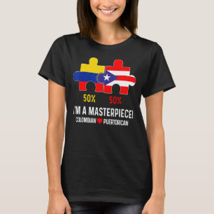 Halbe kolumbianische Half Puerto Rico Flag Karte B T-Shirt