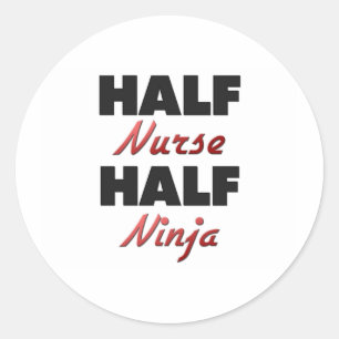 Halbe Krankenschwester halbes Ninja Runder Aufkleber