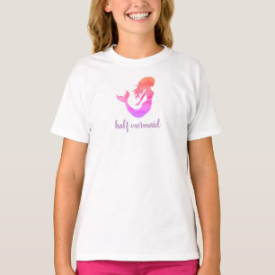 Halbe Meerjungfrau Lila Pink Girl T-Shirt