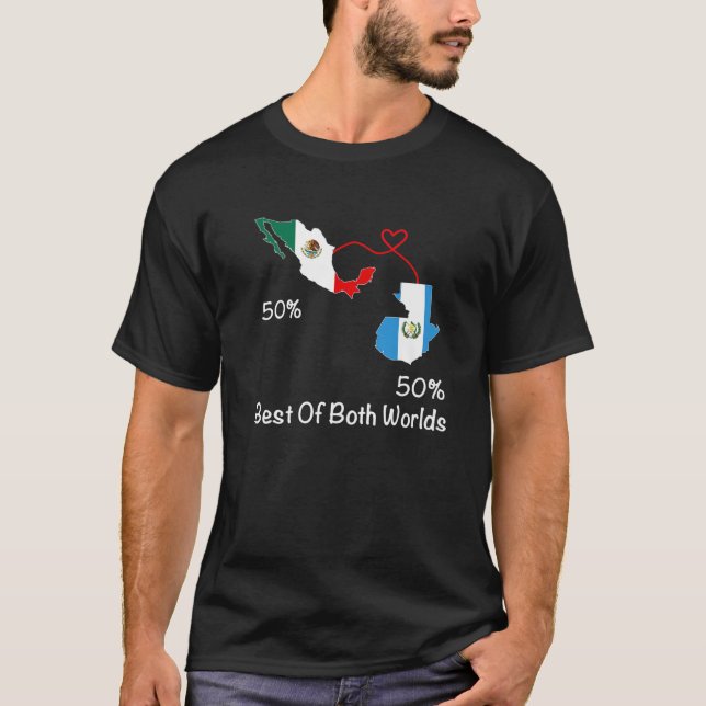 Halbe mexikanische Flagge Guatemala Karte Mexiko G T-Shirt (Vorderseite)