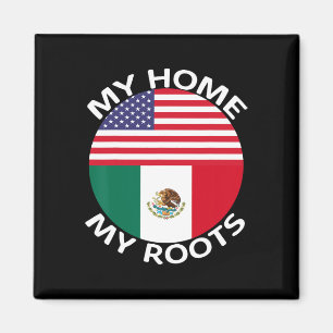 Halbe mexikanische Halbamerikanische Flagge USA Me Magnet