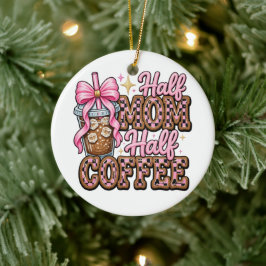 Halbe Mutter, halber Kaffee-Schmuck Keramik Ornament