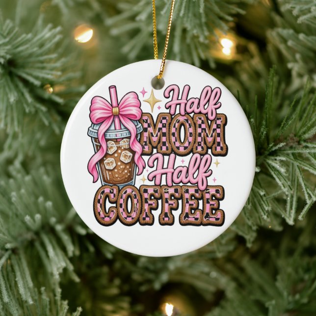 Halbe Mutter, halber Kaffee-Schmuck  Keramik Ornament (Baum)