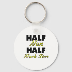 Halbe Nonnen-halber Rockstar Schlüsselanhänger