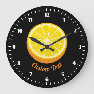 Halbe Orange Große Wanduhr