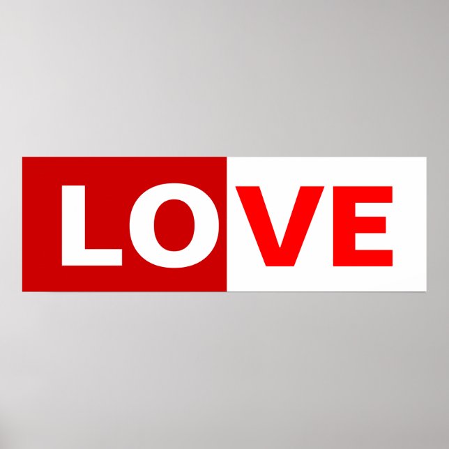 halbe rote/halb weiße Liebe Poster (Vorne)