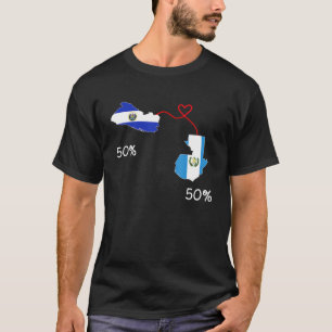 Halbe salvadorianische Half-Guatemala-Flagge Karte T-Shirt