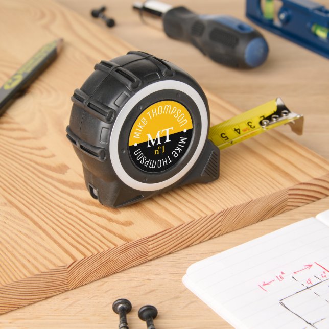 halbe schwarze halbe gelbe 2-Initialen Moderne n°  Maßband (Holzbau)