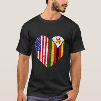 Halbe Simbabwe Die Hälfte der amerikanischen Roots T-Shirt