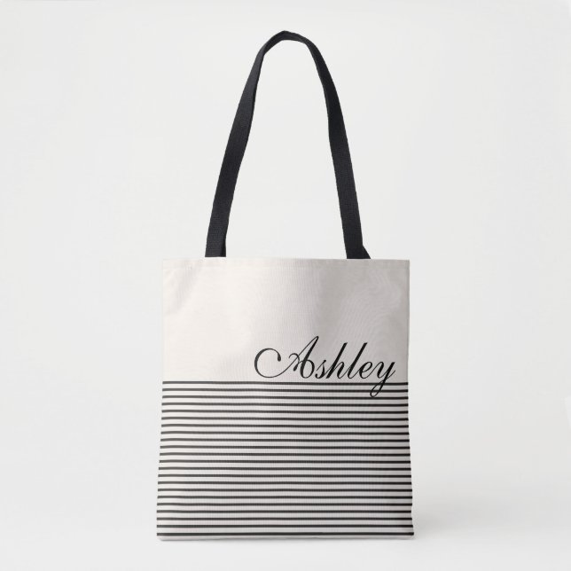 Halbe Streifen Individuelle Name Tasche (Vorderseite)